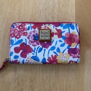 Dooney and Bourke floral zip around wallet